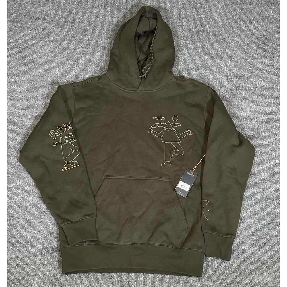Roark Namastay Here Men's Small Military Green Hoodie NWT